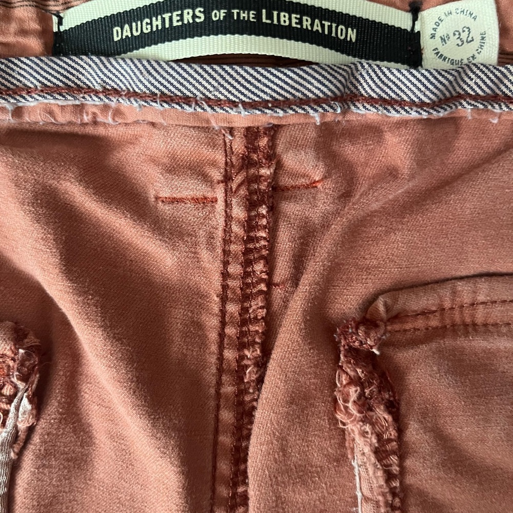 Daughters of the Liberation Women's Rose-Rust Cargo Pants, Size 32